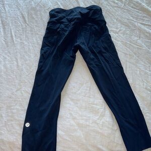 lululemon athletica cropped navy blue Leggings Sleek Performance Wear